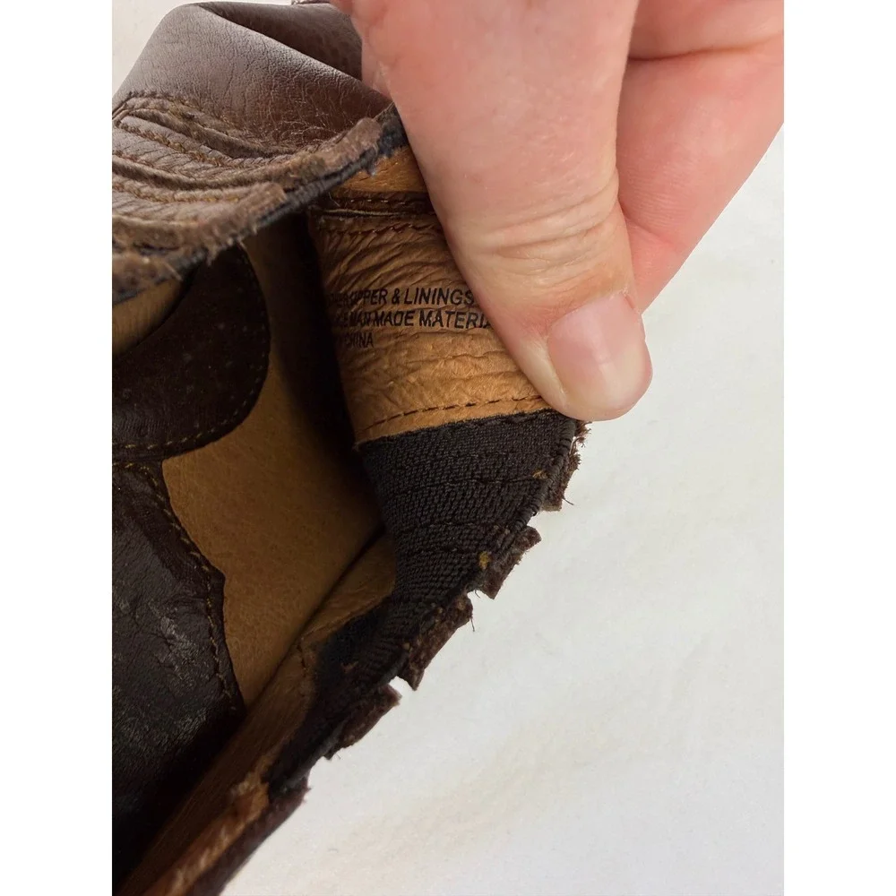 Born Brown‎ Leather Wingtip Shooties Block Heel Ankle Booties W82419 Size 8/39